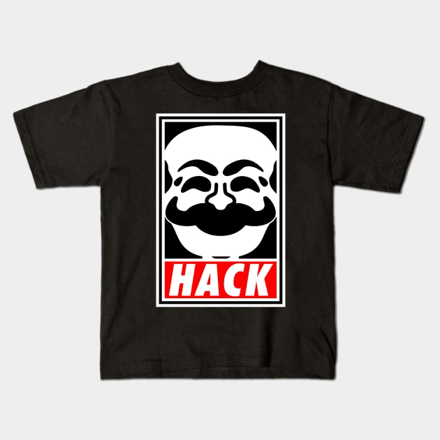 Hack society Kids T-Shirt by karlangas